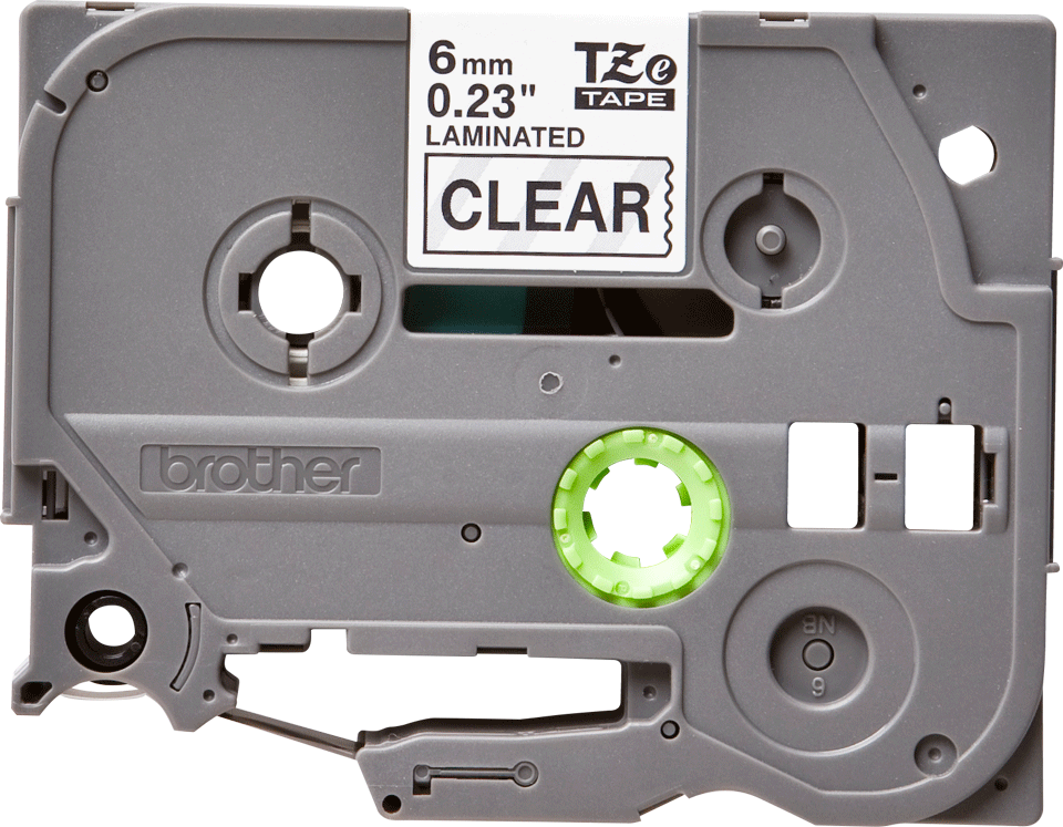 Oriģināla Brother TZe-111 uzlīmju lentes kasete – melnas drukas caurspīdīga, 6mm plata 2